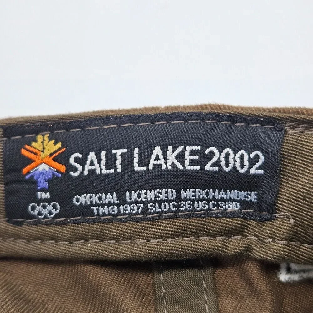 Salt Lake 2002 Olympic Games Strapback Hat Ice Hockey Venue Collection Brown VTG